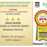 Premio 3 gocce d'oro al Concorso internazionale per Olio Extra Vergine Biologico