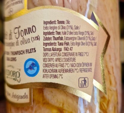 Ingredienti Tonno in olio extravergine di oliva Redoro