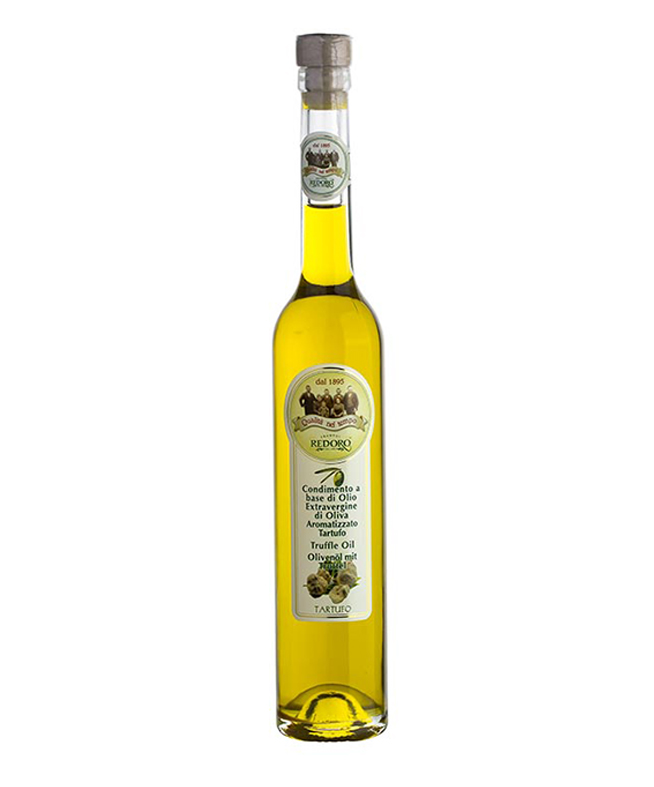 Bottiglietta da 100ml di olio extra vergine aromatizzato al Tartufo