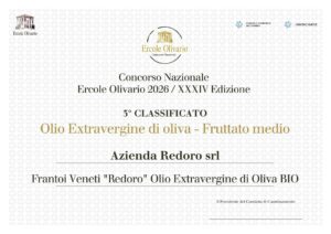 6 Bt Olio Extra Vergine Italiano Biologico 1Lt 3 Attestato Premio Ercole Olivario terzo classificato.