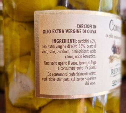 Ingredienti Carciofini in olio extravergine di oliva Redoro