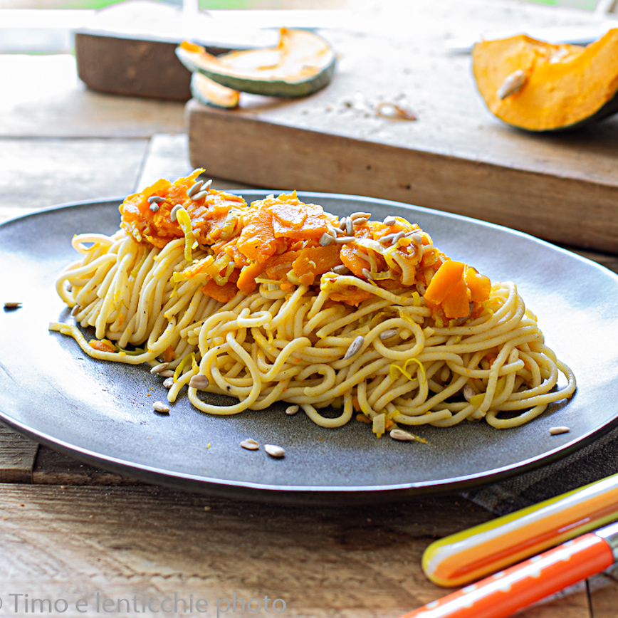 Piatto di Bigoli porri e Zucca